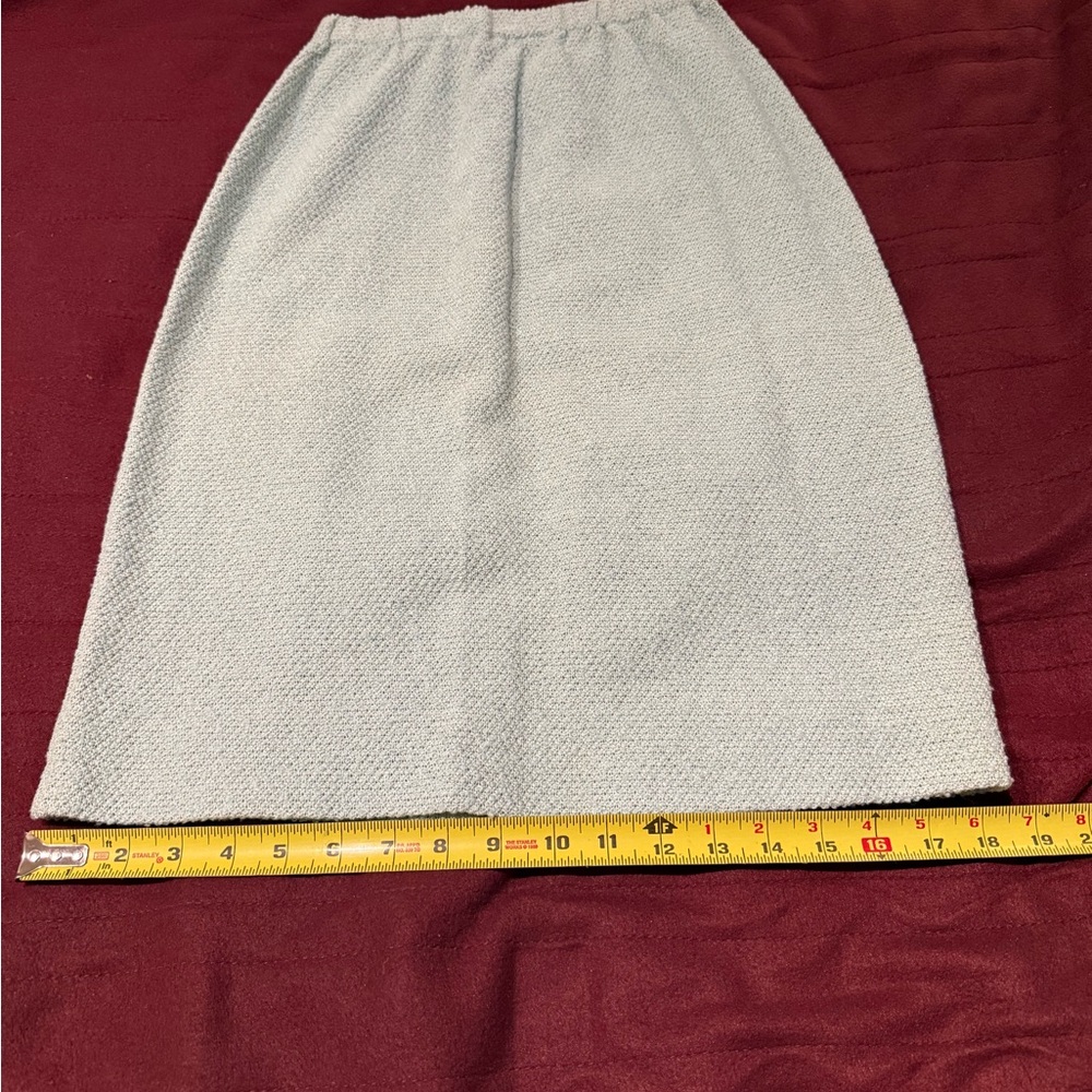 Vintage Mint Green Sleeveless Top and Skirt Set with Floral Ribbon Embroidery - Picture 9 of 10